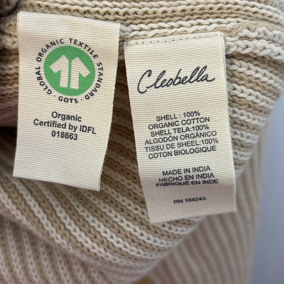 Cleobella Size Large Sydney Sweater In Oatmeal/Ivory Organic Cotton NEW - Picture 9 of 14